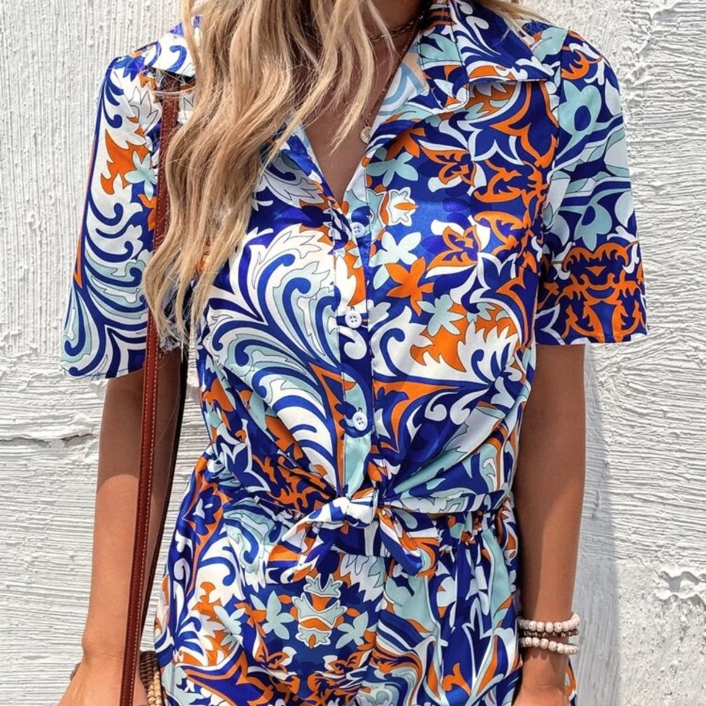 SHEIN Floral Print Two Piece Set Size XXL